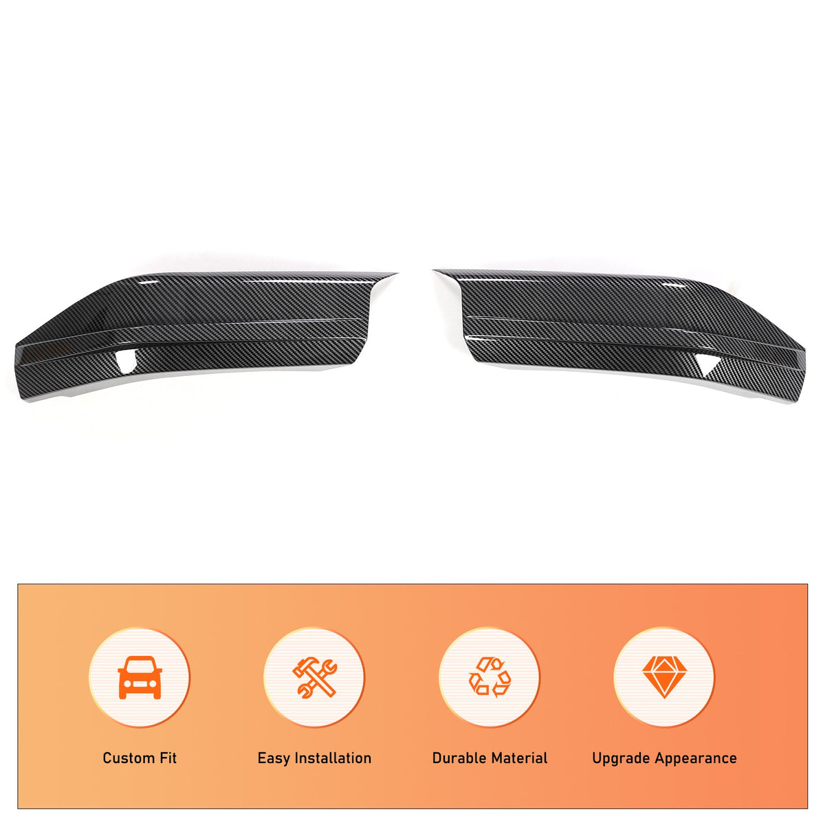 Carbon Fiber ABS Front Bumper Corner Molding Trim For Toyota RAV4 XA60 2026+ 8