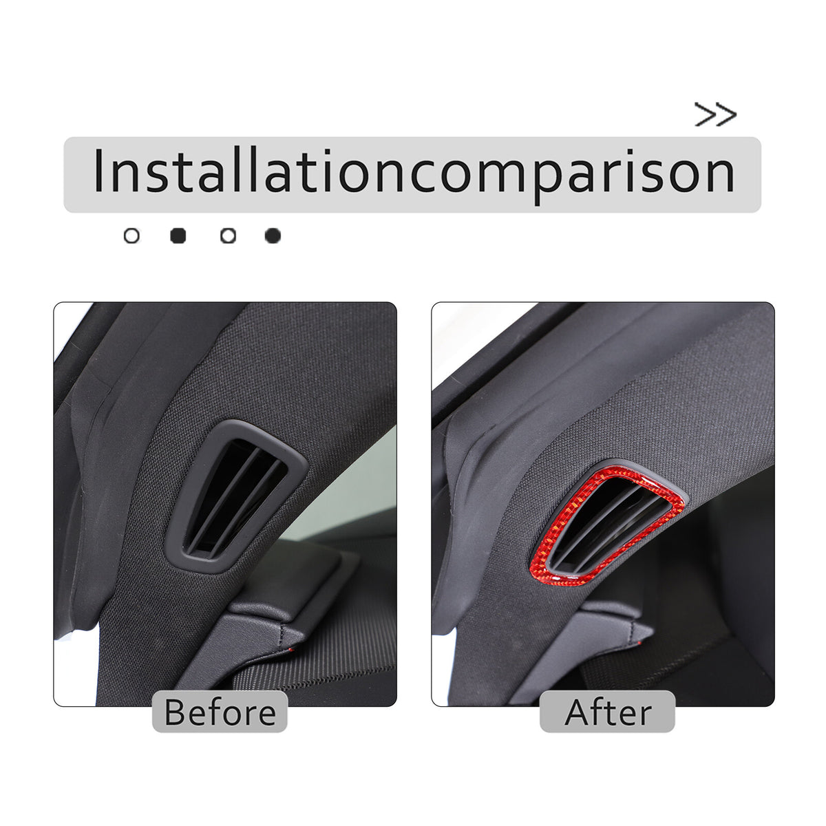 Red Soft Carbon Fiber Interior Decor Trim Kit Cover Set For Corvette C8 20-25 81