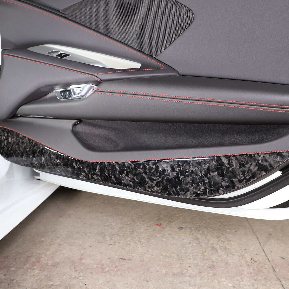 Forged Carbon Fiber Car Door Anti-kick Guard Trim Panel For Corvette C8 2020-26 4