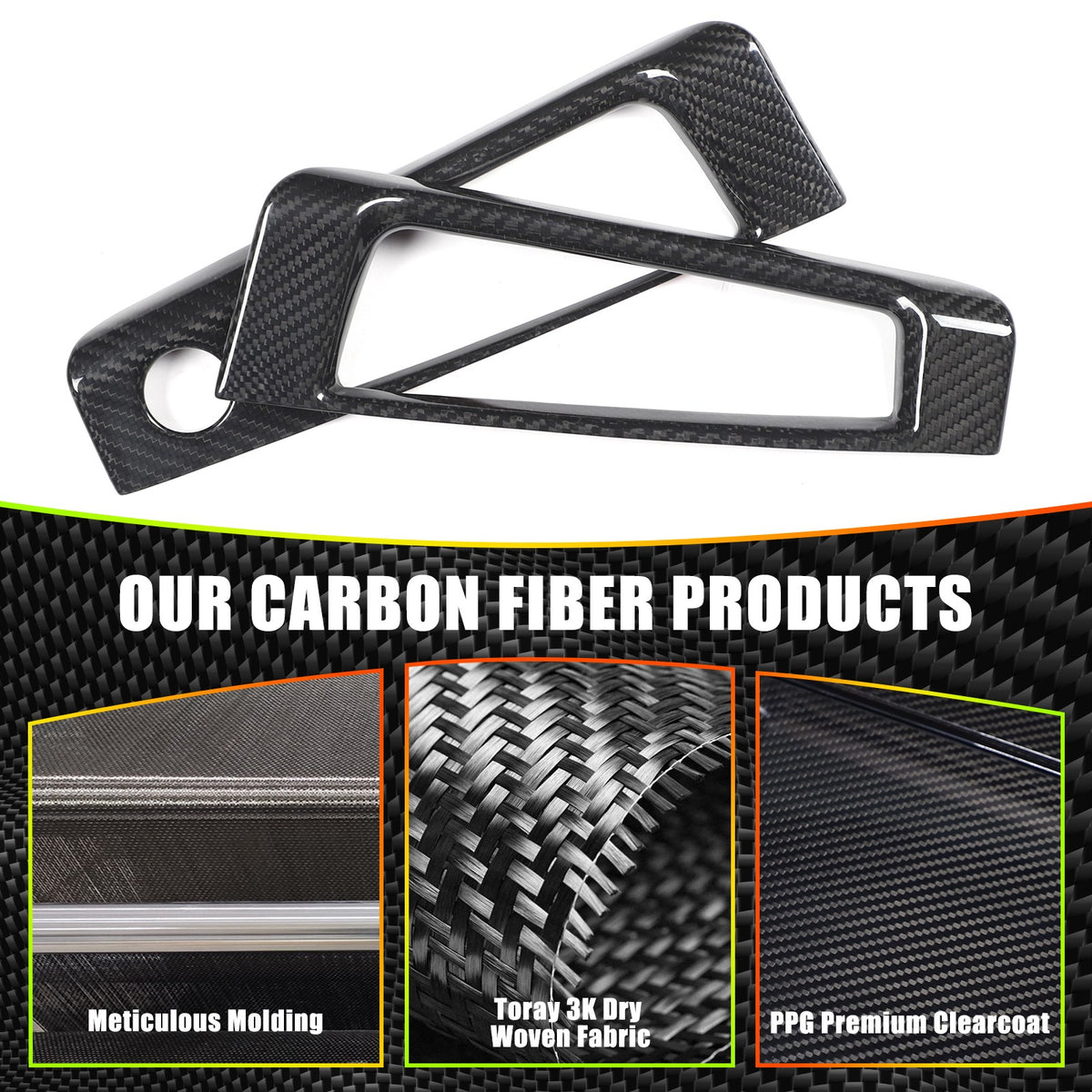 Real Carbon Fiber Mirror Adjustment Panel Trim For Fiat 500 312 2010-2022 5