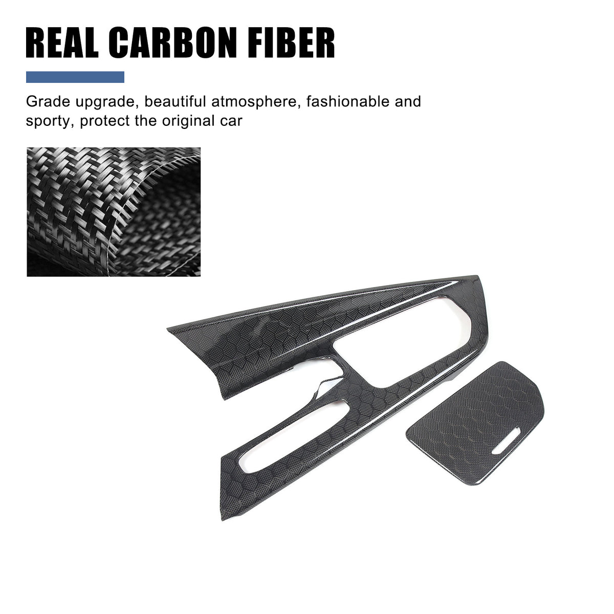 Real Honeycomb Carbon Fiber Center Console Gear Shift Panel Trim For C8 Corvette 11