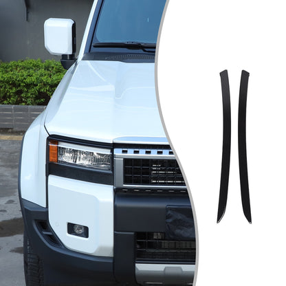 Glossy Piano Black Front Headlight Eyebrow Trim For Toyota Prado LC250 2024+ US 23