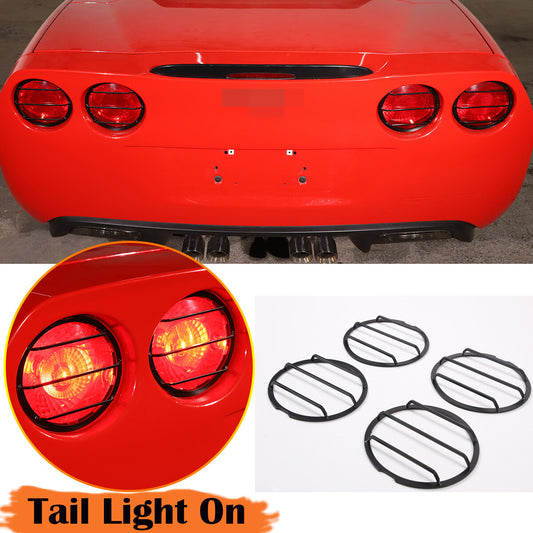 4pcs Black Alloy Tail Light Trim Grills for 2005-13 C6 Corvette GS / Z06 / ZR1 1