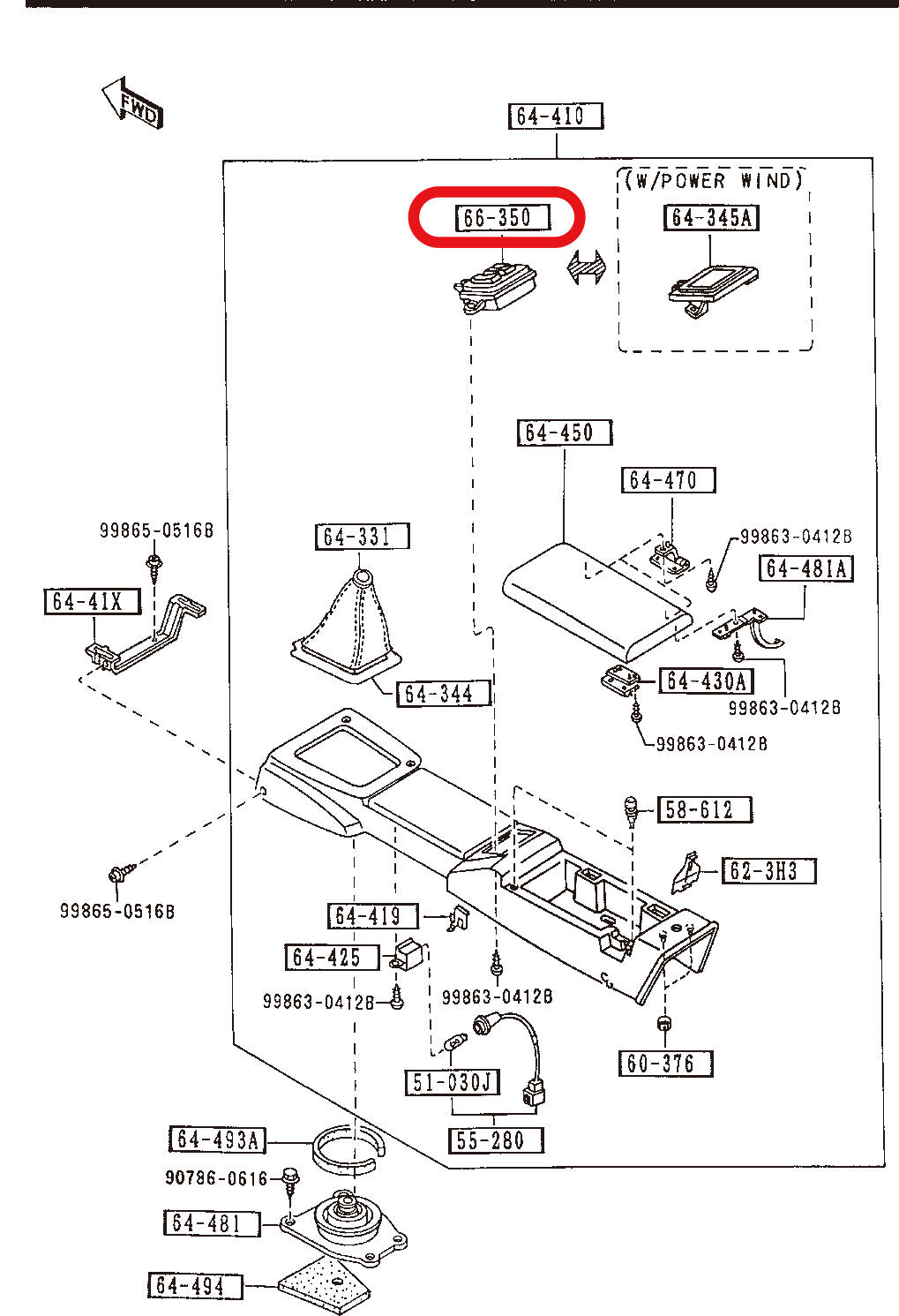 MAZDA MIATA MX5 90-97 GENUINE CENTER MASTER POWER WINDOW SWITCH NA01-66-350A-00 3