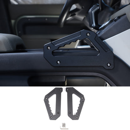 Black Alloy Door Pull Handle Armrest Panel Cover trim For LR Defender 2020-24 6