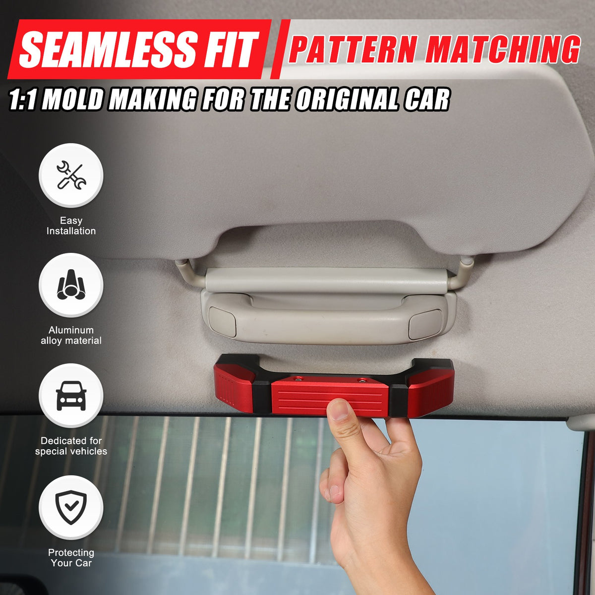 Replacement Mecha Black Red Alloy Roof Handle For Toyota FJ Cruiser 2007-21 US 3