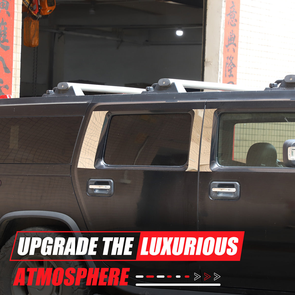 Center Door Chrome Pillar Post Mirror Trim Set For Hummer H2 2003-2009 16