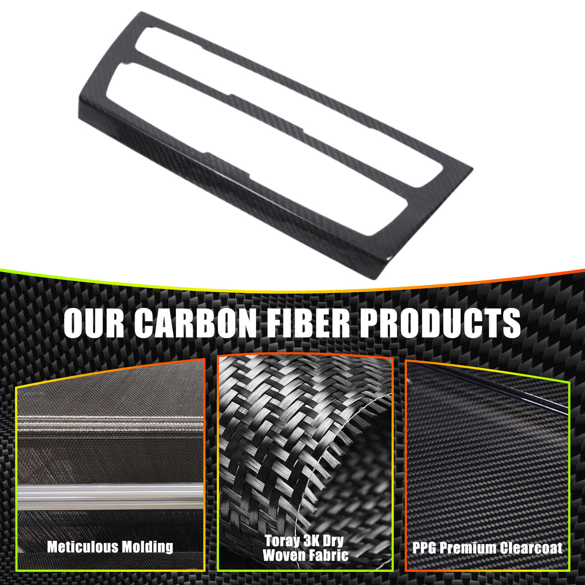Real Carbon fiber Center Console air outlet Trim Cover For BMW 1 2 Serie 2012-16 10