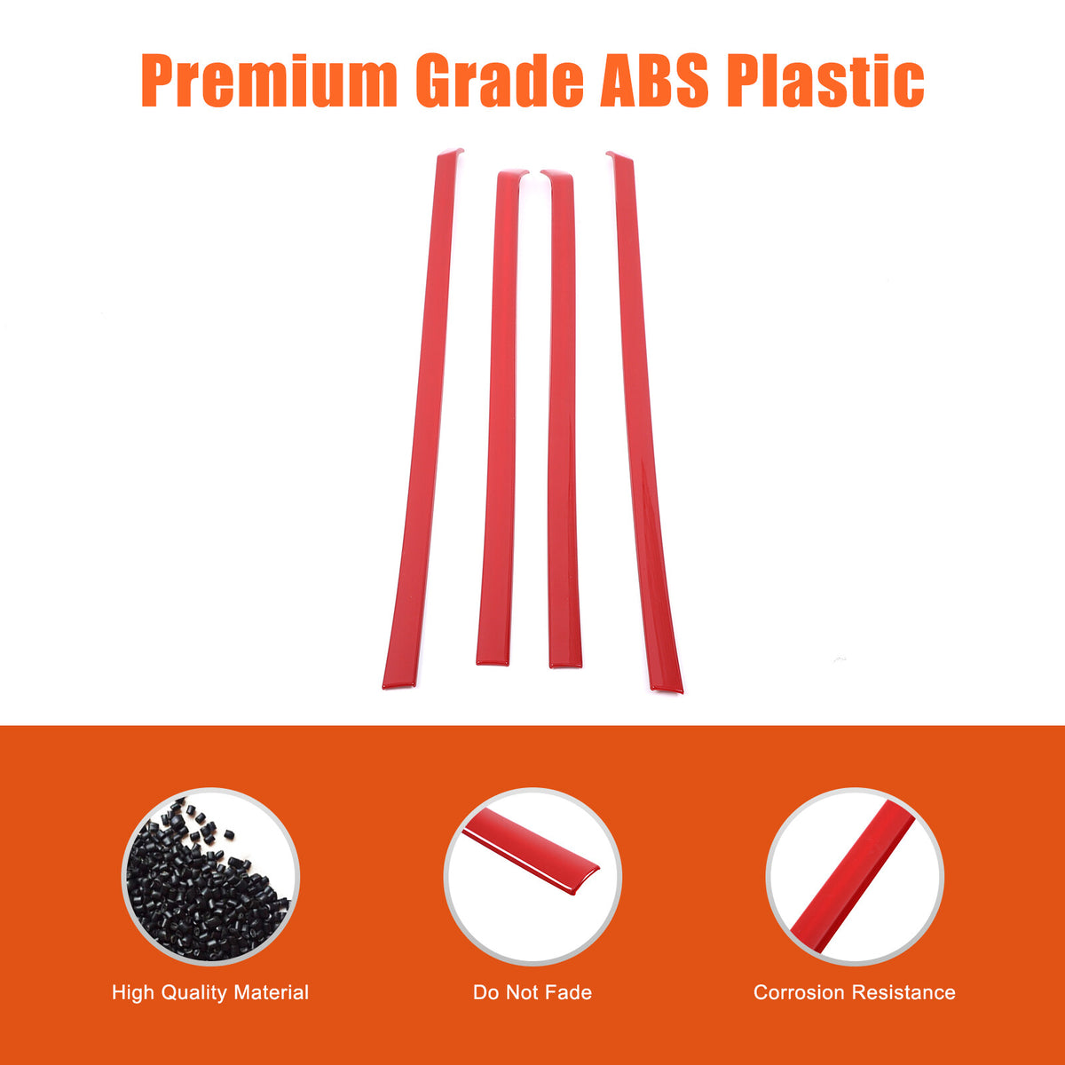 Sports Red ABS Interior Door Panel Trim Cover For Toyota Tacoma 2024+ US 3