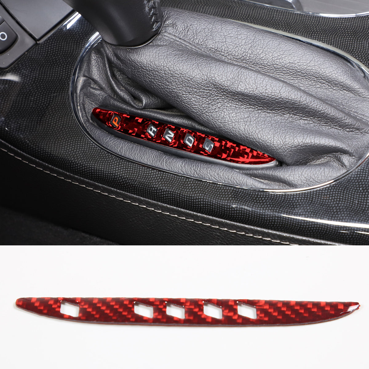 For Corvette C6 05-13 Red Carbon Fiber Interior Center Console Trim Cover Set 4