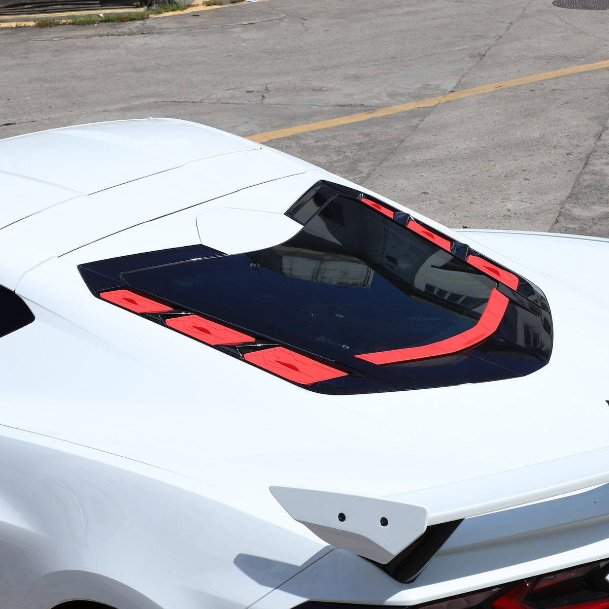 Red Rear Hatch Hood Car Wash Covers Air Vent Inserts For Corvette C8 2020-26 16