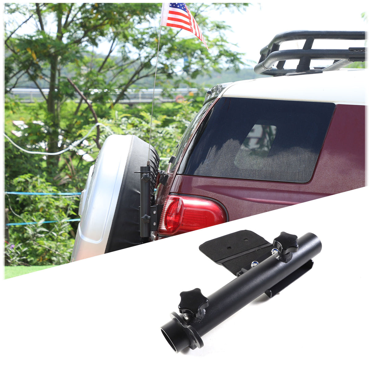 Right Tailgate flagpole Antenna Bracket Holder Mount For Toyota FJ Cruiser 07-21 4