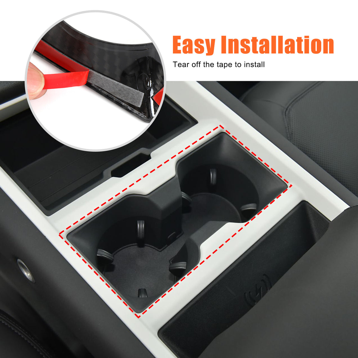 Carbon Fiber ABS Center Console Cup Holder Frame Trim for LR Defender L663 2025+ 4
