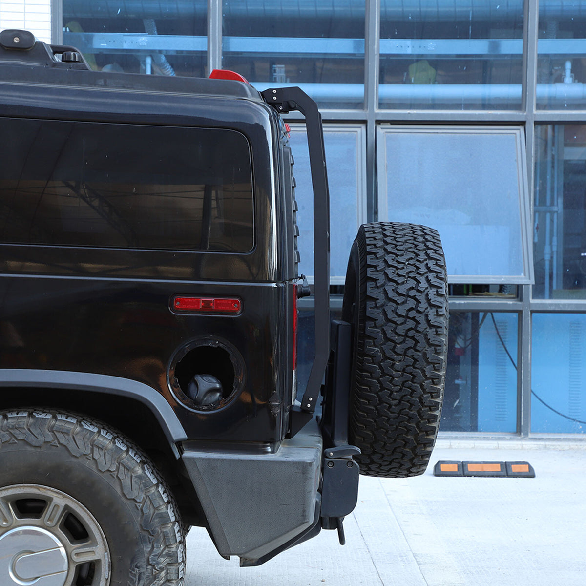 Alloy Rear Roof Climbing Ladder Rack Window Molle Panel For Hummer H2 2003-09 9
