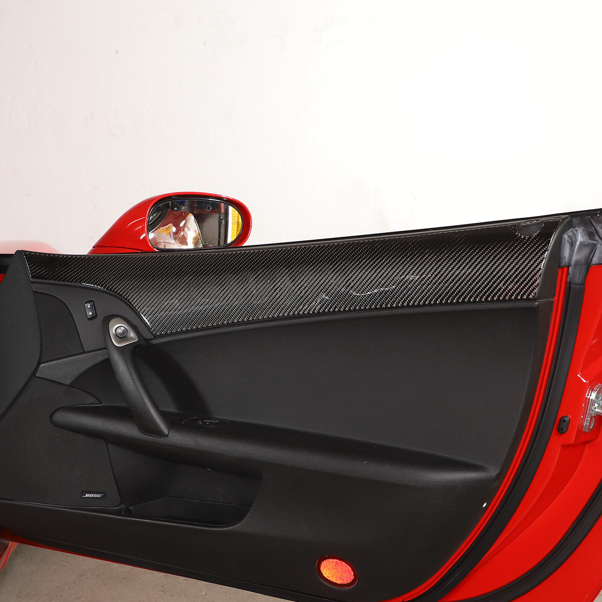 Carbon Fiber Door Upper & Bottom Anti Kick Panel Trim Sticker For Corvette C6 7