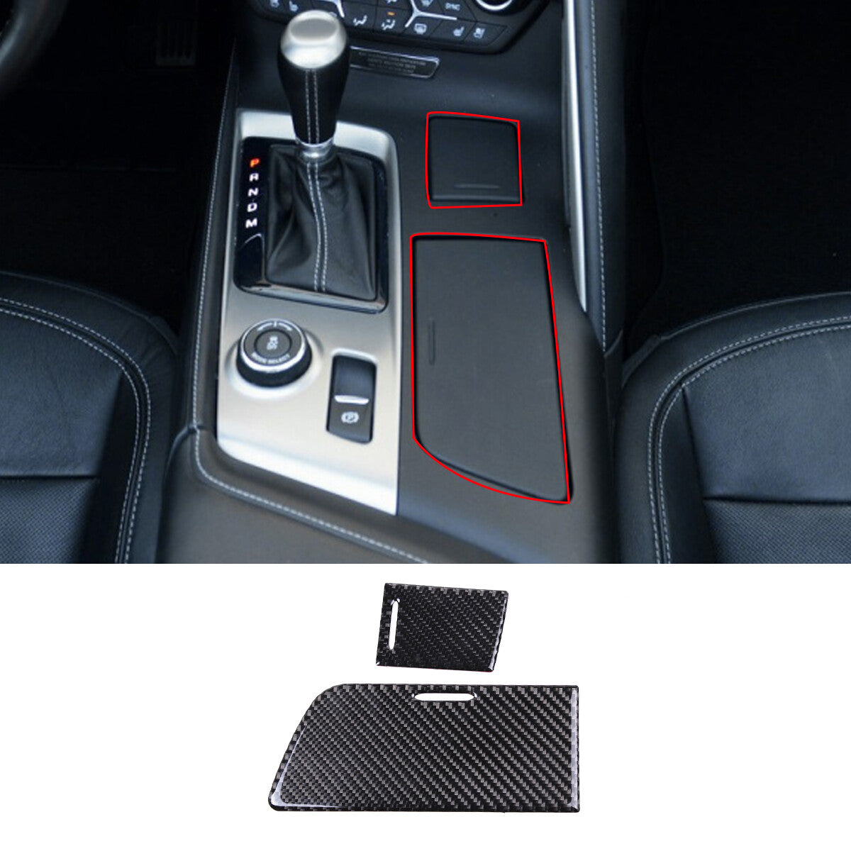 10pcs Carbon Fiber Interior Set Cover Trim For Corvette C7 14-19 6