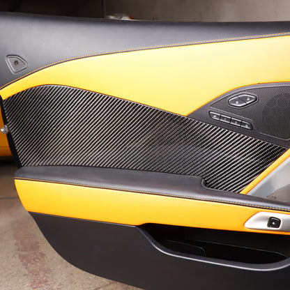 2PCS Carbon Fiber Interior Door Panels Sticker Trim For Corvette C7 2014-2019 US 5