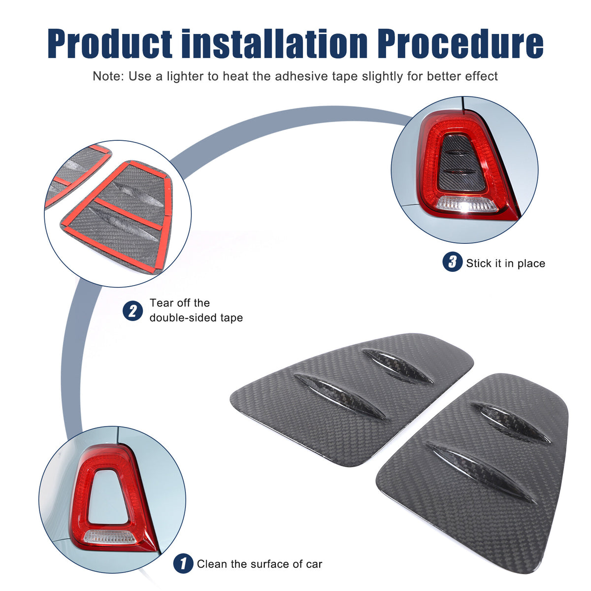 Real Carbon Fiber Rear Taillight Panel Trim For Fiat 500 Abarth 595 695 2016+ 4