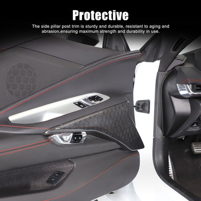 Real Honeycomb Carbon Fiber Interior Door Panel Cover Trim For Corvette C8 20-26 13