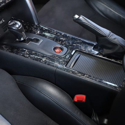 Forged Carbon Fiber Car Center Control Gear Panel Trim For Nissan GTR R35 08-16 7