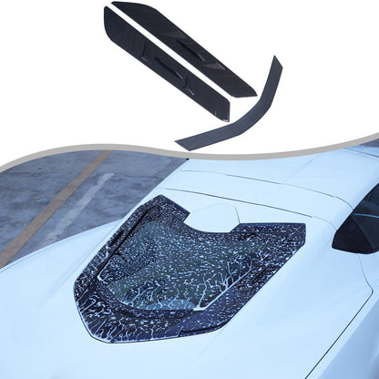 ABS Carbon Fiber Rear Hood Wash Waterproof Trim Cover For Corvette C8 2020+ 4