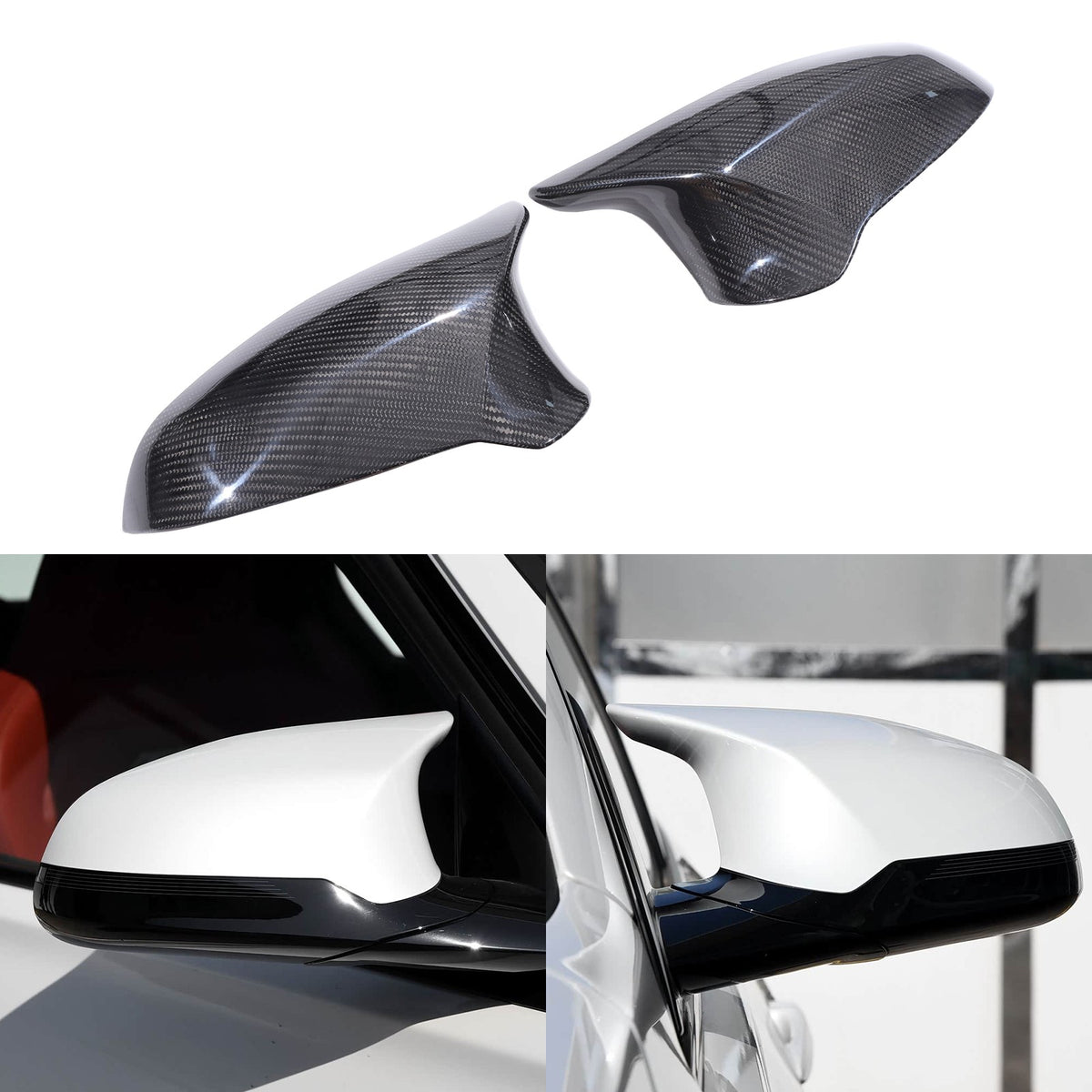 Real Carbon Fiber Side Mirror Cover Trim For BMW M3 F80 M4 F82 2015-2019 13