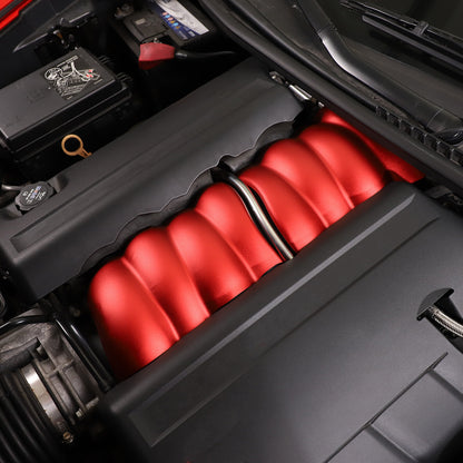 Red Aluminum Alloy Engine Intake Cover Trim Cover Set For Corvette C6 2005-13 5