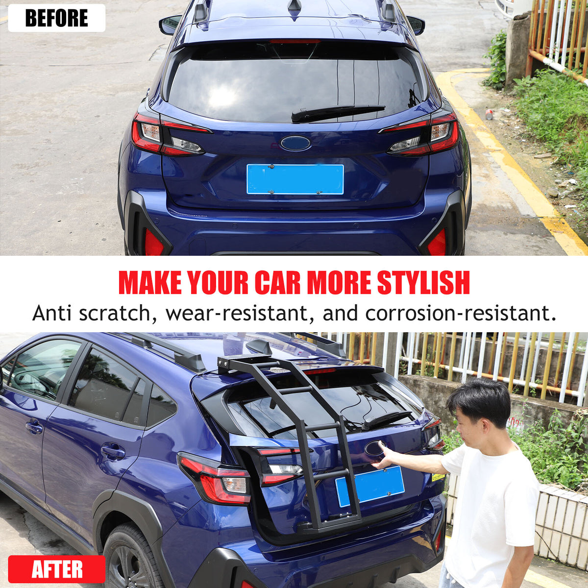 Back Rear Roof Ladder Tailgate Driver Side Rack For Subaru Crosstrek 2024+ US 14