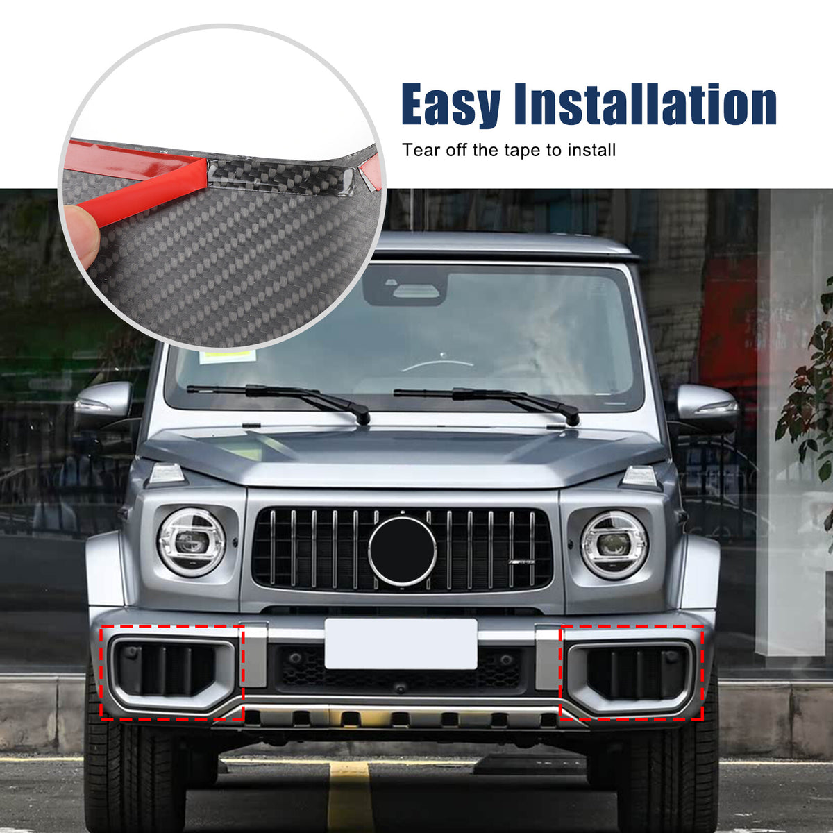 Real Carbon Fiber Front Bumper Air Intake Grille Trim Set For Benz G63 W465 25+ 10