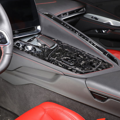 Forged Carbon Fiber Console Storage Panel Sticker Trim For Corvette C8 2020-25 4