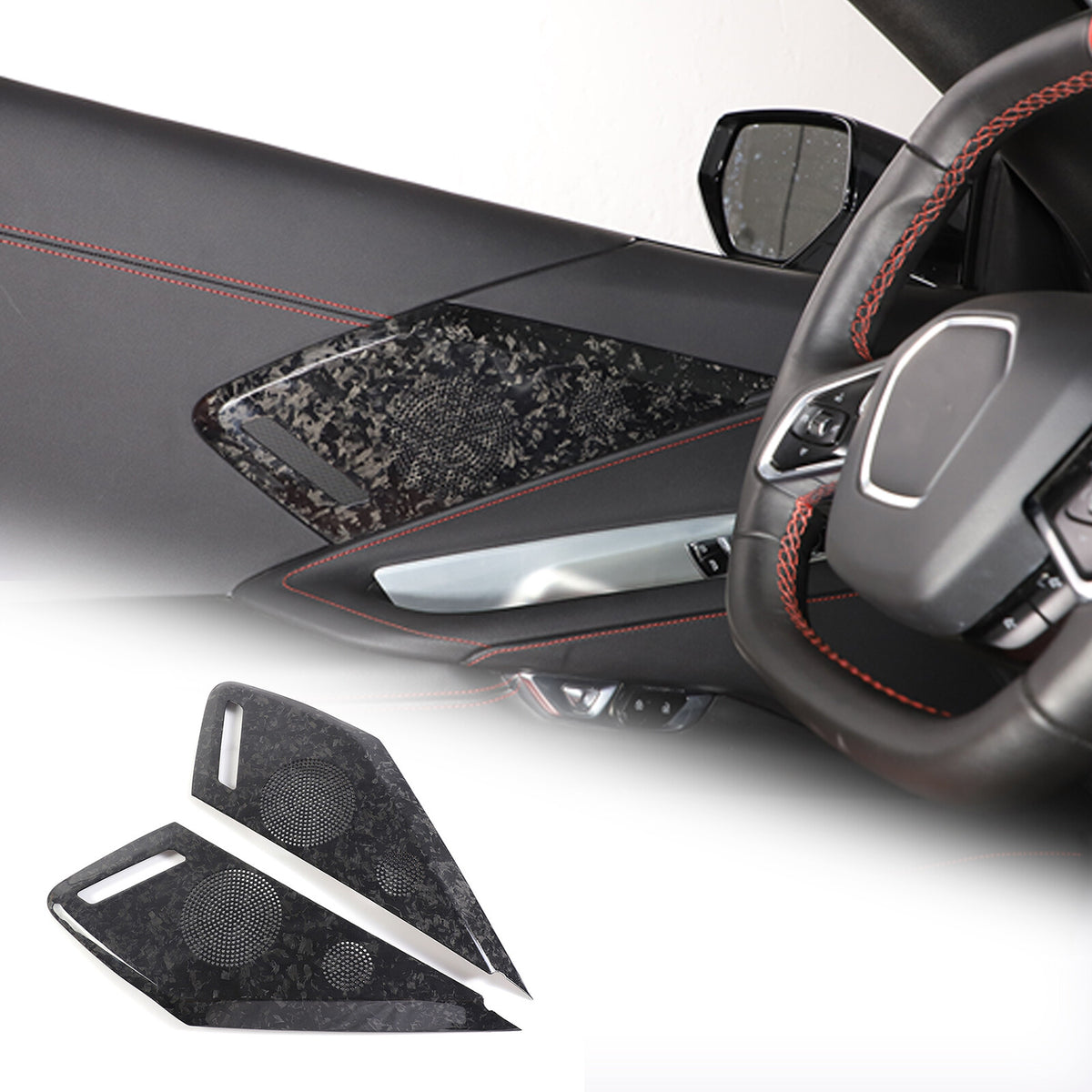 16PCS Forged Real Carbon fiber Car interior Kit Cover Trim Set For Corvette C8 2