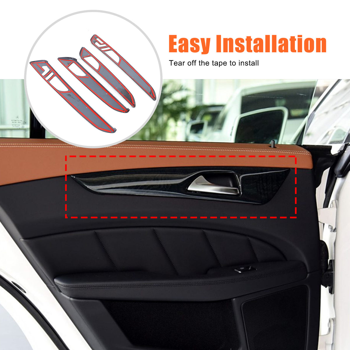 ABS Carbon Fiber Interior door Panel Trim For Benz GLE GLS ML GL W166 2013-19 12