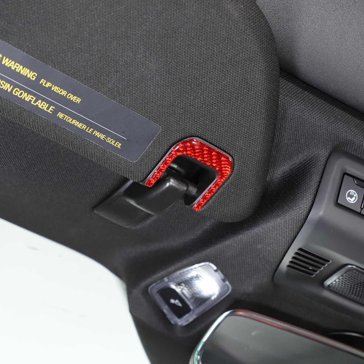 Red Soft Carbon Fiber Interior Decor Trim Kit Cover Set For Corvette C8 20-25 138