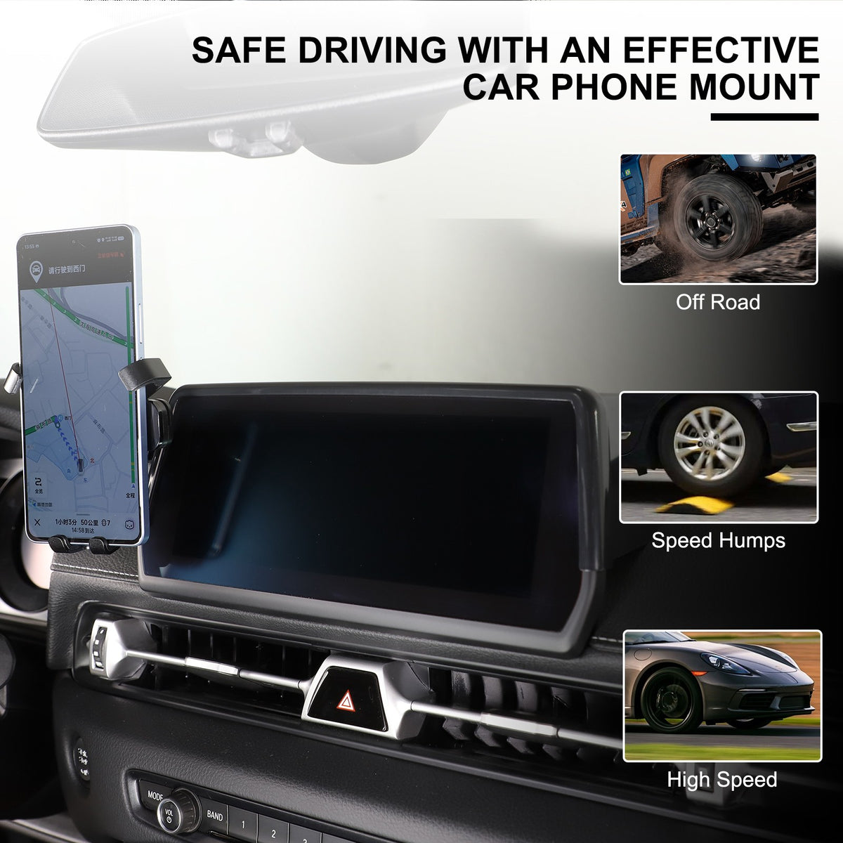 Center Console Screen Rear Phone Mount Storage Box For Toyota Supra A90 2019+ US 6