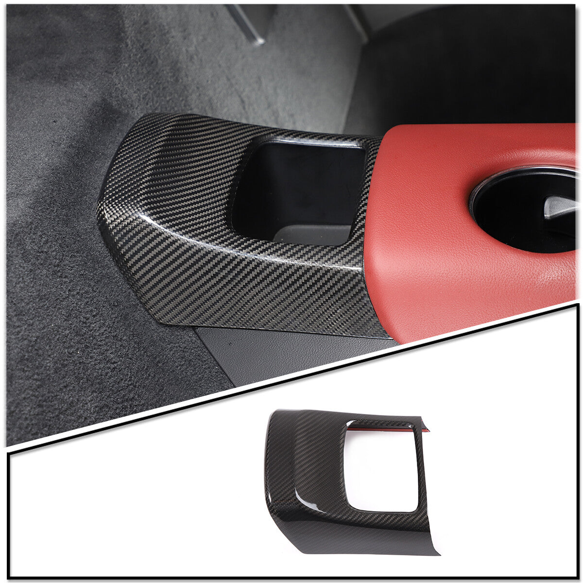 Carbon fiber Rear storage compartment box cover trim For Toyota Supra 19-24 3