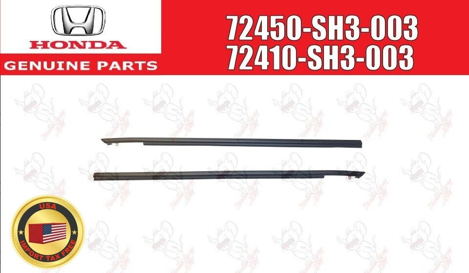 HONDA CRX EF8 EF9 SIR Genuine Front Door Window Molding Right & Left Set OEM 1