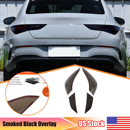 Smoked Black ABS Tail Light Smoked Cover Trim For Benz CLA C118 2020-2025 US 1