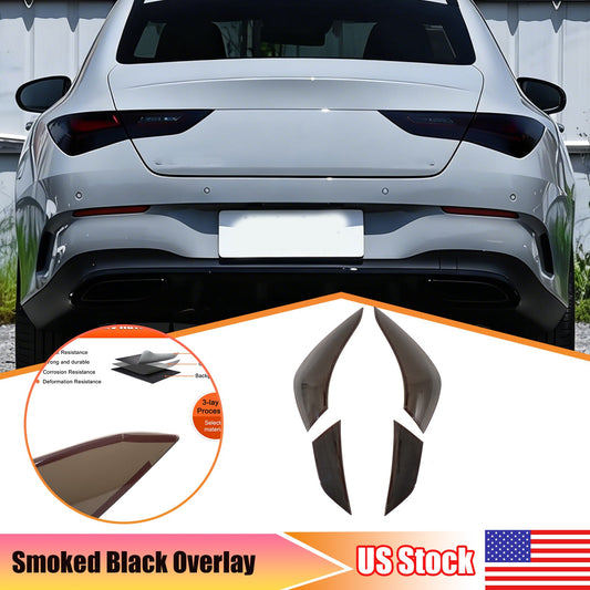 Smoked Black ABS Tail Light Smoked Cover Trim For Benz CLA C118 2020-2025 US 1