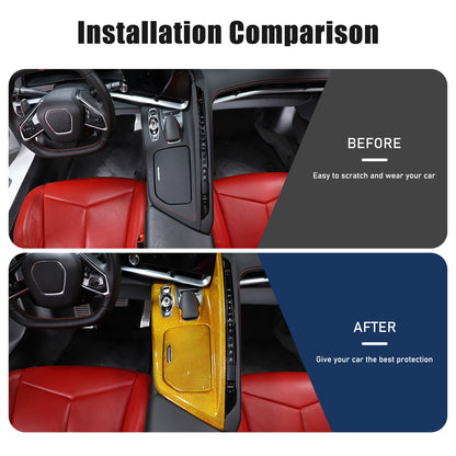 Real Carbon Fiber Center Console Gear Shift Panel Cover For Corvette C8 2020-25 10
