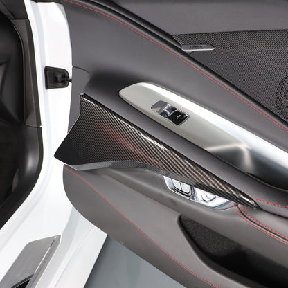 Carbon Fiber ABS Interior Door Panel Cover Trim For Corvette C8 2020-26 US 4
