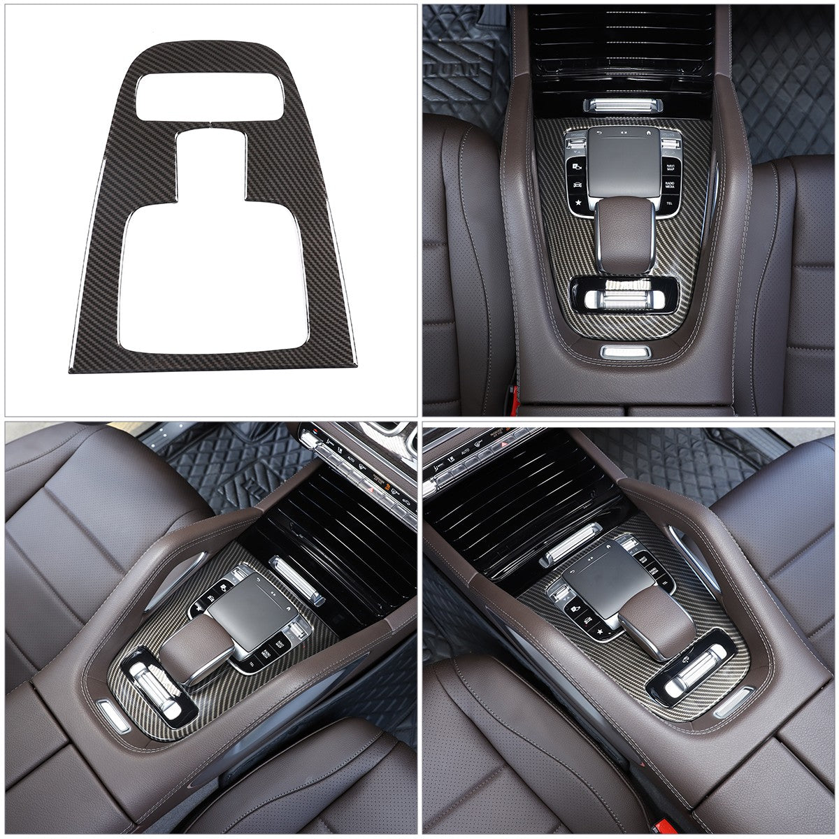 ABS Carbon Fiber Interior Center Trim Set For Benz GLE W167 GLS X167 2020-2022 13