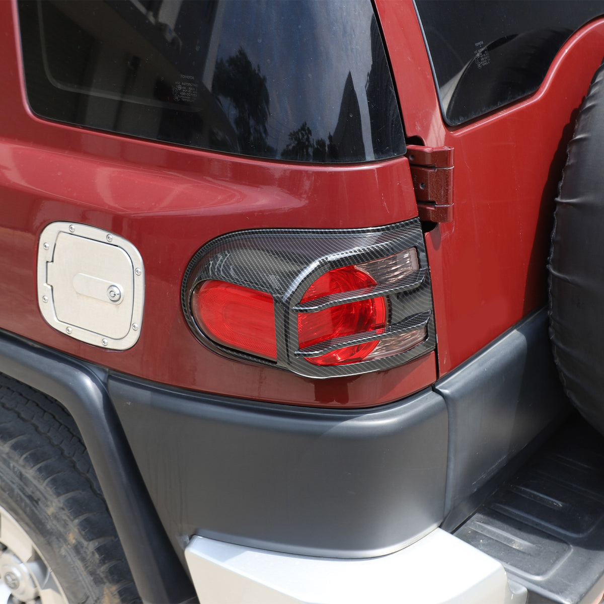 ABS Carbon Fiber Tail Light Cover Trim For Toyota FJ Cruiser 2007-2021 17