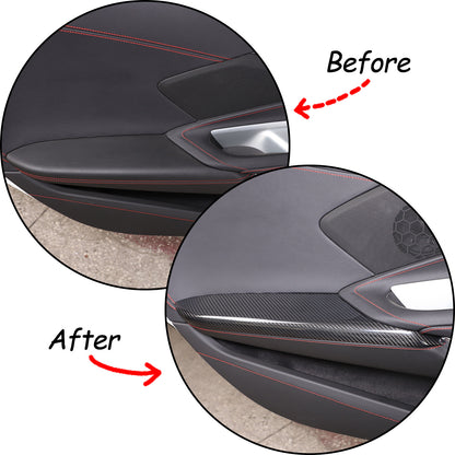 Real Carbon Fiber Car Door Armrest Cover Trim For Corvette C8 Z51 Z06 20-23 US 17
