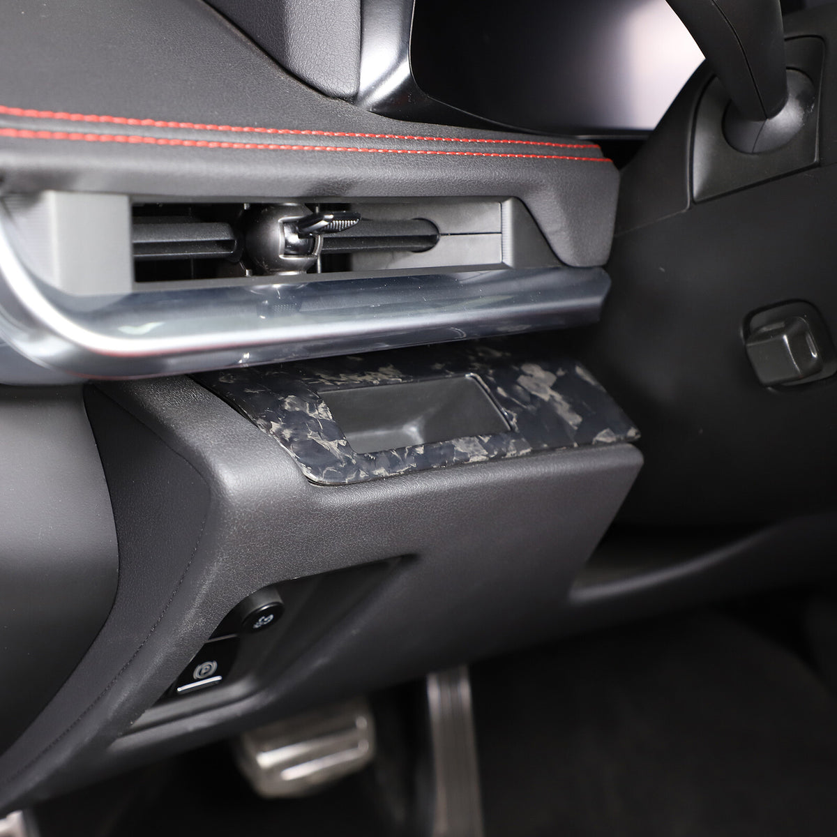 Forged Carbon Fiber Steering Wheel Card Slot Trim Cover For Corvette C8 2020-26 5