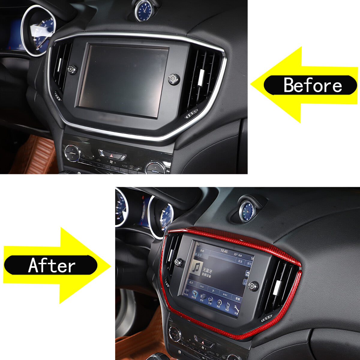 Red Central Console Air Outlet Vent Cover Trim For Maserati Ghibli 2014-2015 2