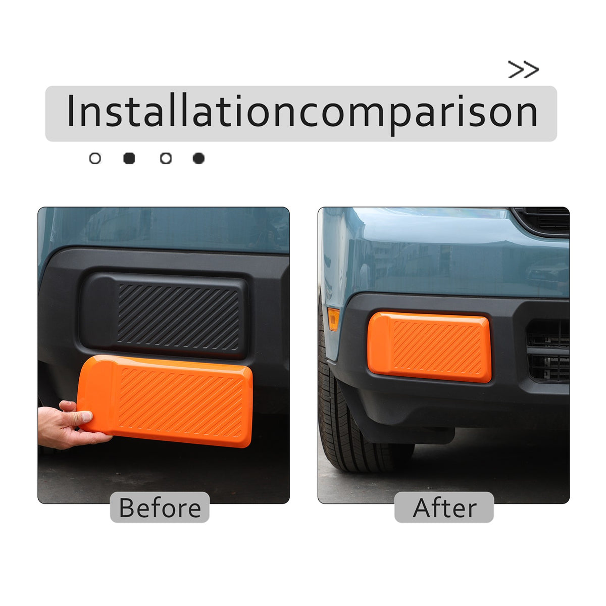 Orange ABS Front Bumper Side Trim Cover For Ford Maverick 2022-2024 US 22