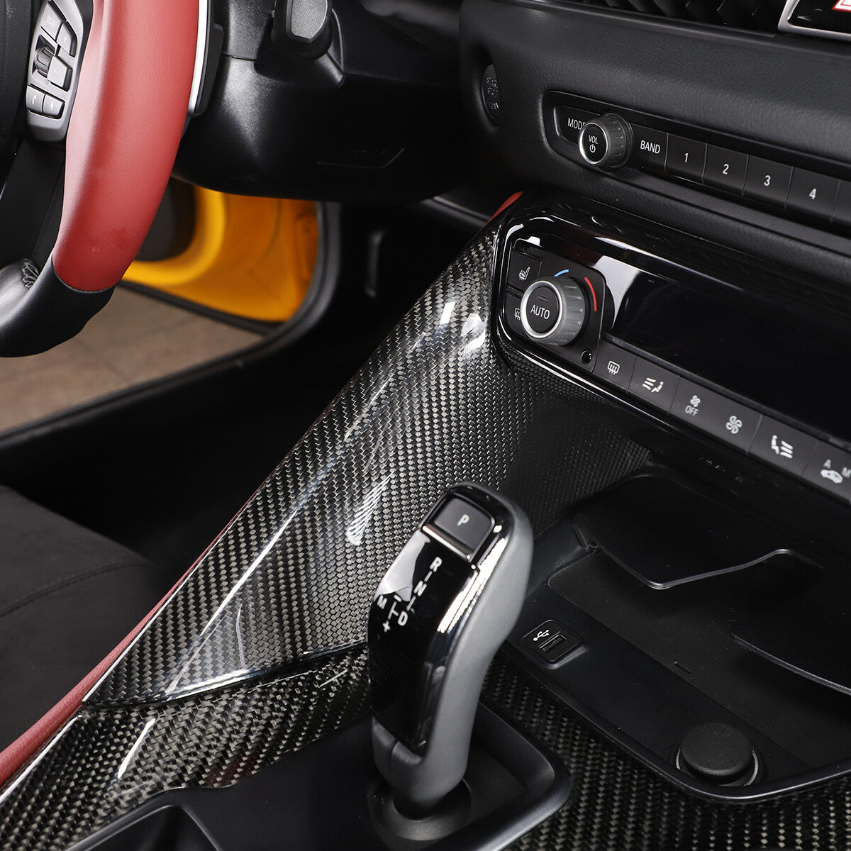 Carbon Fiber Interior Gear Shift Panel Side Trim For Toyota Supra 19-24 4