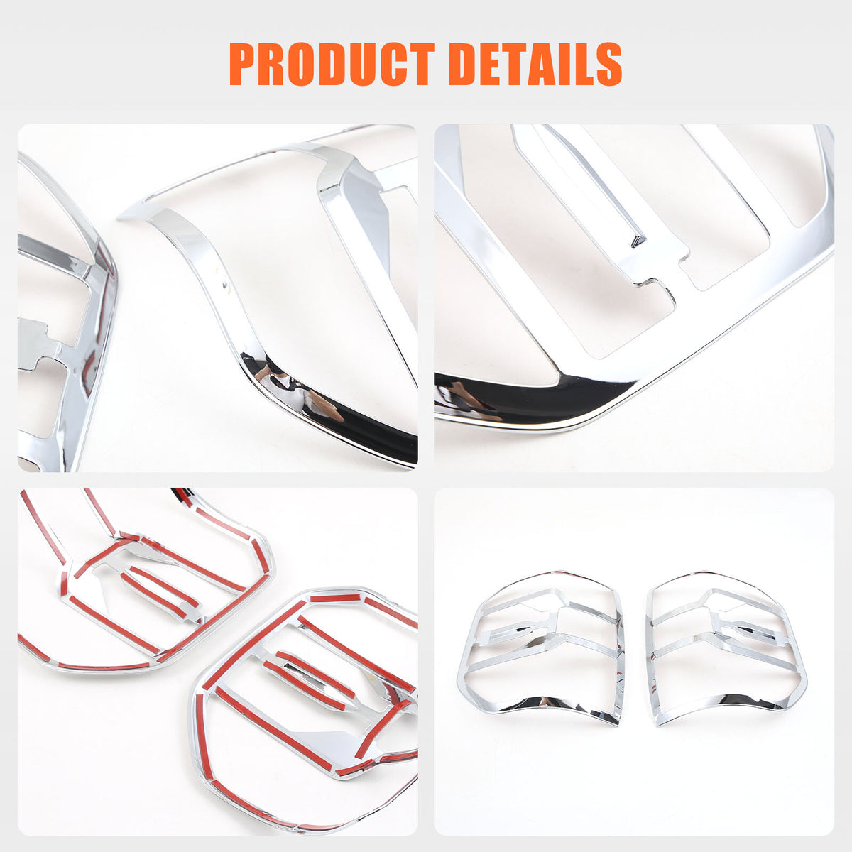 Chrome Silver Rear Taillight Trim Cover Bezel For Ford Maverick 2022-2024 12
