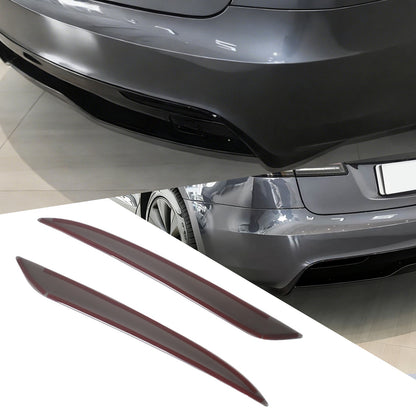 Smoked Black Rear Fog Tail Light Lamp Decor Cover Trim For Tesla Model S 2017+ 3