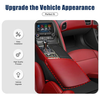Red Real Carbon Fiber Center Console Armrest Box Cover Trim For Corvette C7 14+ 13